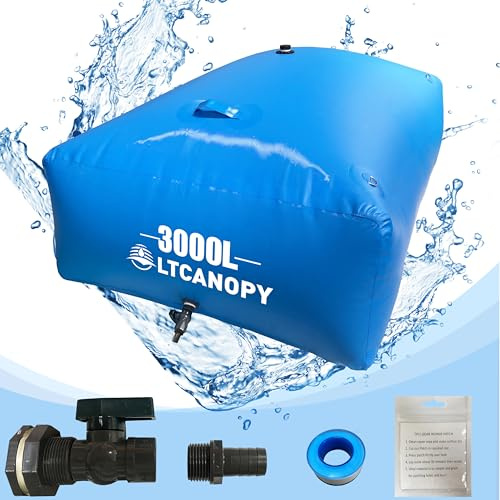 LTCANOPY Vessie de Stockage d'eau, réservoir d'eau Pliable de Grande capacité, Sac à Eau Souple résistant à la sécheresse, réservoir d'eau pour Lutte Contre Les incendies (3000 L)