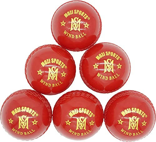 MARIB Wind Cricketbälle – Indoor & Outdoor Soft Training Cricketball für Coaching Praxis (rot)