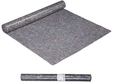 Relaxdays Malervlies, 2 Rollen Abdeckvlies, je 1 m x 10 m, rutschfest, wasserabweisend, 200g/m², Streichen, Umzug, grau