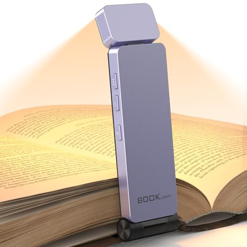 maxtachi läslampa bokklämma, läslampa med 3 färger och steglös dimning, 500mAh USB-uppladdningsbar boklampa för nattläsning, Mini LED Reader