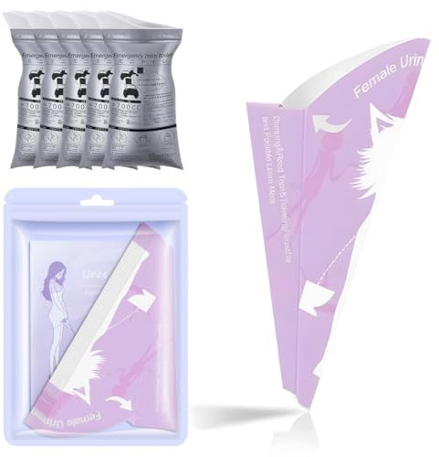 KOLZEMV 10 Stück Urinella für Frauen Einweg, 5 Stück Urinbeutel, 700ml Tragbare Natursekt Beutel, Toiletten, Urinal Erbrochenes Beutel für Camping Reise Auto Stau Unterwegs Männer Frauen Kinder