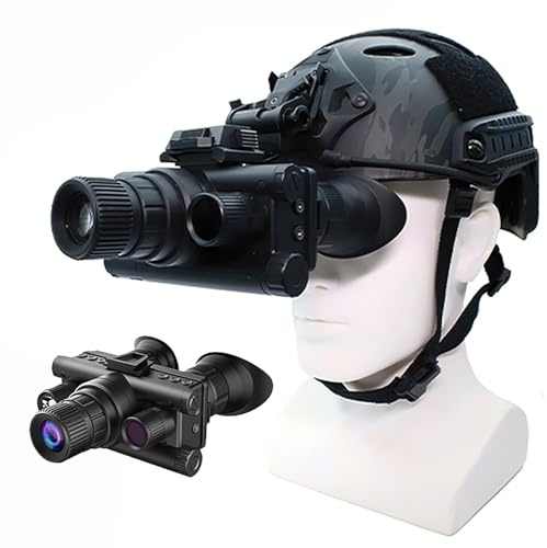 HUVIOVED Gafas De Visión Nocturna De Grado Táctico Militar para Adultos, Binoculares/Monoculares De Visión Nocturna con Infrarrojos Digitales 4K Montados En La Cabeza con Tarjeta De Memoria De 32 GB