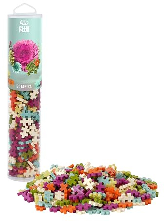 Plus Plus - 240 Briques de Construction - Méga Tube 240 pièces - Mélange de Couleurs Botanique - Jeu de Construction Enfant Dès 5 Ans et Adulte