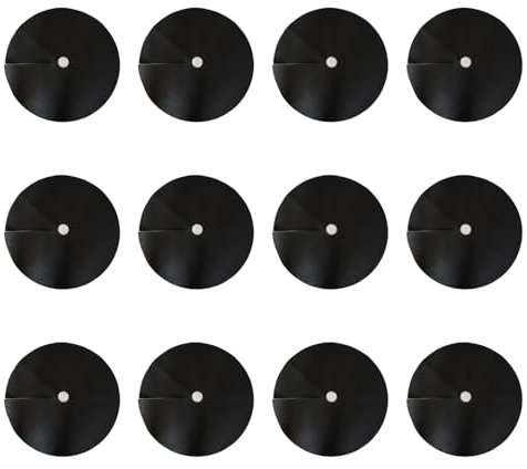 MagiDeal 12 PCS Anneaux de Paillis d'arbre Non Tissés, Arbre Paillis de Paillis Noir Rond Mat, Protection des Arbres, Tissu Barrière Contre Les Mauvais, Protection des Racines, Diamètre 42 Cm
