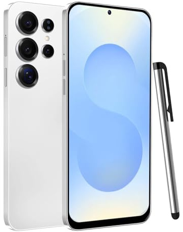 MTGud 4G Smartphone Desbloqueado, Android 12.0 Teléfonos móviles con Pantalla HD + 6.6'', 4GB + 32GB ROM / 256GB SD, 4G Dual SIM Dual Cámara, ID Cara + WiFi+GPS+OTG (S25Ultra-White)