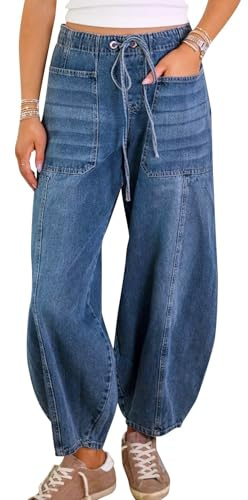 Jeggings Vaqueros Mujer Tiro Alto, Cintura Alta, Pierna Ancha Pantalones Casuales Casuales De Uso Diario