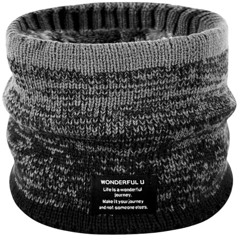 OKIDSO Winter Schlauchschal Loop Schal Herren - Fleece Nackenwärmer Sport Ski Halsschlauch 3 in 1 Thermo Winddichte Halstuch Hut Gesichtsbedeckung Unsex Elastische Halstücher Halswärmer