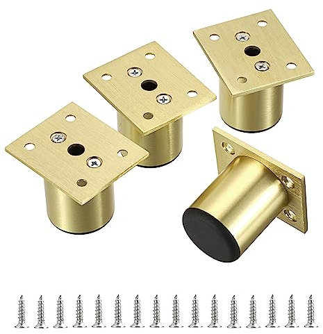 SUMTree 5 cm, 4 piedini per mobili in lega di alluminio, gambe per sedie, tavolo, armadio, scrivania, divano, gambe di mobili con viti, montaggio semplice rotondo (oro)