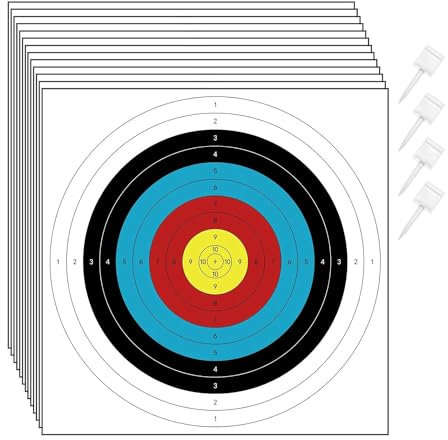 Lanko Bogenschießen-Zielscheiben Aus Papier für Den Hinterhof, 30 Stück Bogen-Pfeil-Zielscheiben für Jagd- und Bogenschießen-Ziele, Zubehör für Schießübungsteile