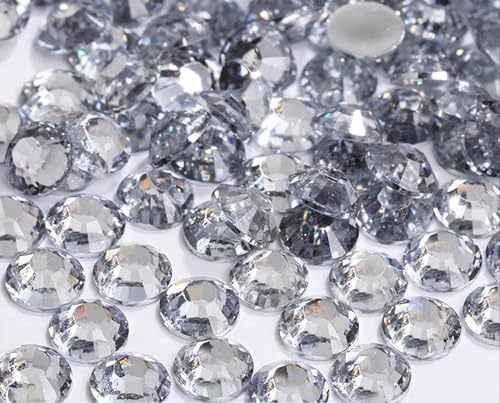 Yixinly 10000 Pezzi SS6 2mm Cristallo Decorazione Cristalli Strass Rotondo, Strass per Scarpe, Tessuti, Unghie, Bricolage, Abbigliamento, Custodie per Telefoni (Bianco)