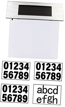 ORFOFE Plaque D'adresse Solaire LED Extérieure Étanche en Acier Inoxydable Lumière Blanche 6000k Facile à Installer pour Porche et Allée