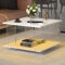KEEPREAPER Couchtisch mit stauraum, Acryl Beistelltisch, Wohnzimmertisch mit LED Beleuchtung modern für Wohnzimmer (60x60x40cm)