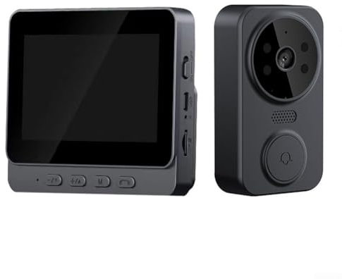 Sonnette vidéo, sonnette vidéo sans fil de 4,3 pouces avec interphone, sonnette de porte interphone, sonnette vidéo sans WiFi avec écran IPS, protocole privé 4G