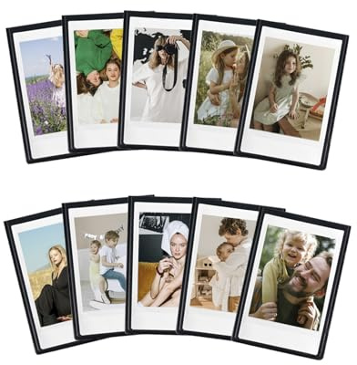2x3 Small Magnetic Photo Frame,Personalised Mini Magnetic Picture Frames Refrigerator for Fujifilm Instax Mini 12 11 99 90 40 9 8 7 EVO 3 Inch Films, for 5.4cm*8.6cm Pictures(10Pcs) (10Balck)
