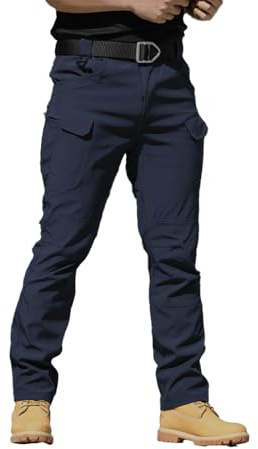 DabinFa Flexcamo - Pantaloni Tattici Impermeabili, Pantaloni Tattici Texwix, Pantaloni Cargo Flex Camouflage per Gli Uomini (Blue,M)