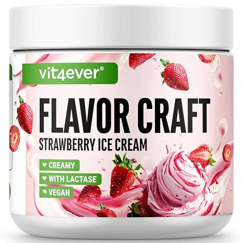 Polvo aromatizante Helado de fresa - 250 g - Sabor y dulzor deliciosos - Uso versátil para alimentos y bebidas - Polvo aromatizante - FLAVOR CRAFT