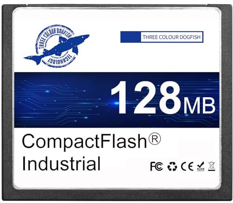 Dogfish 128MB Tarjeta de Memoria Compact Flash Industrial CF Memory Card Tipo I de Alto Rendimiento FAT16 para Equipos Industriales y Cámaras Digitales Antiguas