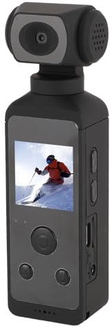 LICAEVEY 4K -videokamera med 30 M Vattentät Fodral och Roterande Lins, 64 GB -kort, 16MP HD Mini -videokamera, WiFi, Extern Mikrofon, 1,3 skärmåtgärdskamera för Resor, Dykning, Vlog,