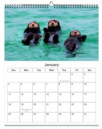 Calendario de pared 2026 - calendario animal 2026 de enero a diciembre | Planificador de 12 meses | Papel grueso lindo animal salvaje - Organizador de obras de arte | Planificador anual con escuela de