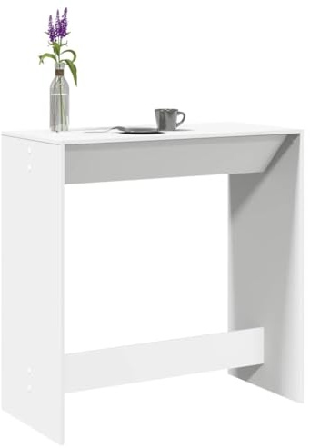Traylux Mesa de bar blanca de madera 102 x 50 x 103,5 cm, mesa de comedor estable para cocina, comedor, salón, ahorro de espacio, diseño moderno, versátil, ideal para la familia y la gastronomía