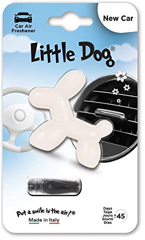 Little Joe Little Dog Perfumador de Gel Aroma New Car para Aireador de Coche. Larga duración, hasta 45 días. Aroma Irresistible y Divertido para Todos los Públicos.