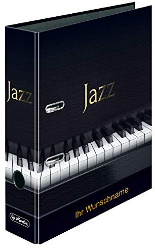 Herlitz Motivordner mit goldgefärbter Gravur / DIN A4 / 80mm breit / Jazz