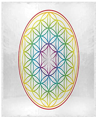 Blume des Lebens Überwurfdecke, warme leichte superweiche Decke, digital bedruckt, ultraweiche Micro-Fleece-Decke, 127 x 152 cm