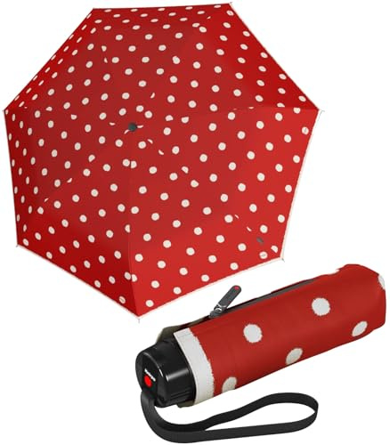 Knirps Super Mini T.020 Small Manual Dot Art - red