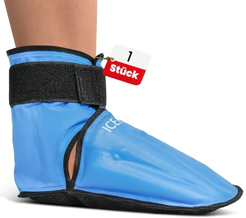 ICEHOF Boots (1 Stück) Sanfter Stoff - Kühl-Schuhe mit Gel Kältetherapie für Füße Zehen bei Chemo-Therapie Rheuma Eis-Socken Kühlsocken Kühlschuhe Chemo Kühlakku Fuß - OneSize Unisex
