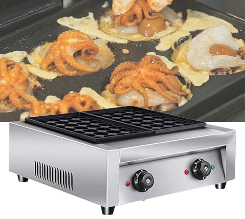 Kindevieft Takoyaki Maker da 56 Fori, Padella Elettrica per Palline di Polpo da 2000 W con Controllo della Temperatura Decente, Padella Antiaderente per Takoyaki, Padella Antiaderente per Cake Pop