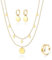 Kenivira Damen Schmuckset, Gold: Halskette (55 cm), Ohrringe, Ring, Geschenk für Damen