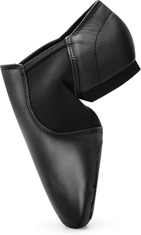 Stelle Jazz Shoes for Women Men Leather Upper Slip-on Dance Shoes Unisex（Black,8.5