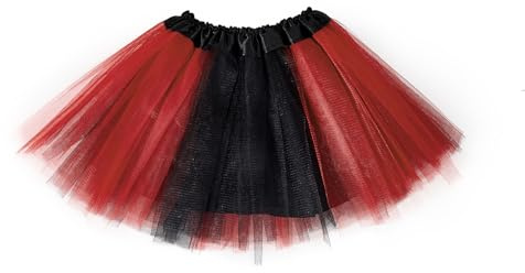 Tutu for Girls,4 Layers Tulle Puffy Skirt, Ballet Skirt Princess Dress Up for Toddler Kids Black and Red