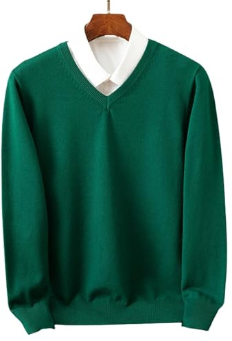 YYDPYZBD sweaters men Men's V-neck Knitted Sweater Loose Large Size Warm Sweater-ink Green-xxl