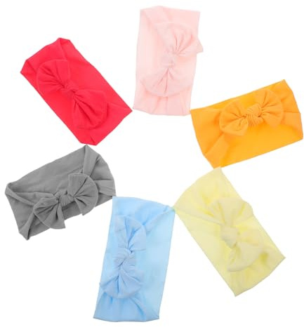 VANZACK 6pezzi Fascia per Capelli Bambina Neonata Fiocco Fasce Elastiche in Nylon Morbide Accessori per Capelli per Bambine Piccole