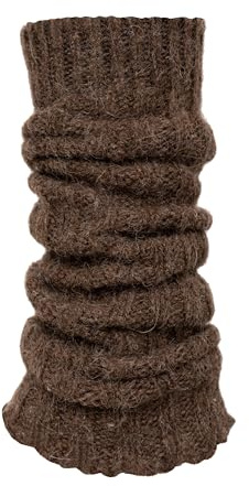 HomeOfSocks Woll Stulpen Damen Braun 65% Wolle 35% Alpaka Grobstrick One Size warm weich elastischer Bund Beinstulpen Leg Warmers Winter
