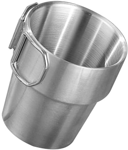 MAGICLULU Tasse de Camping Pliable en Acier Inoxydable 304, Gobelet Isotherme Léger 300 Ml Double Paroi, Tasse Multifonction pour Randonnée, Voyage et Activités Plein Air