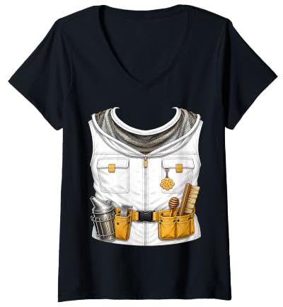 Women's Beekeeper Halloween Costume Funny V-Neck T-Shirt