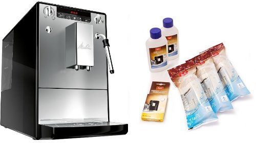 Melitta E 953-102 Kaffeevollautomat Caffeo Solo & Milk mit Milchschaumdüse, silber + Melitta 6er Pflegeset
