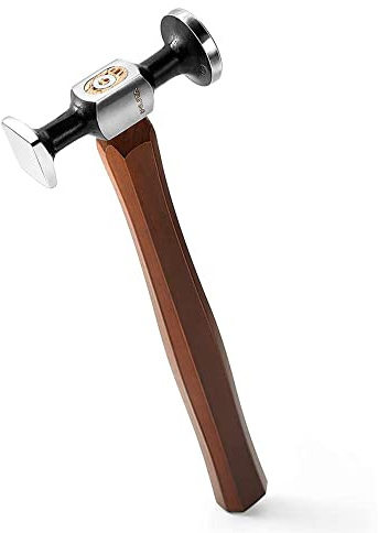 WUTA Leather Hammer Double Head Cobblers Hammer Mirror Polishing Carbon Steel Mallet for Professional Leather Craft Tool (gen 1)
