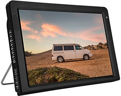 TV Portátil, 12.1'' DVB Recargable Mini Digital TV Reproductor de Televisión, 1080P HD Reproductor de Televisión con Batería para Dormitorios, Caravanas y Uso en Exteriores