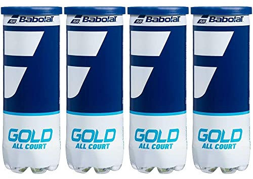 Babolat Gold All Court Tennis Balls, 4 Cans, 12 Balls