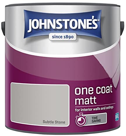Johnstone's 423780 One Coat Matt Paint - Subtle Stone 2.5 L