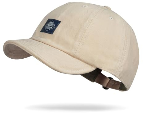CLAPE Bomull baseballkeps kort paraply mjuk basebollkeps män platt brätte snapback keps låg profil pappa keps justerbar lätt utomhus sport keps, DY10-beige, one size