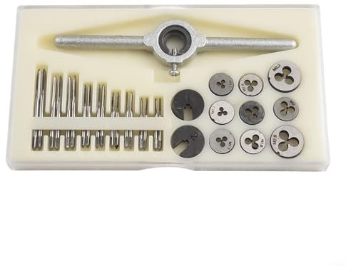 31-teiliges HSS-Gewindebohrer- und Schneideisen-Set, robuster Hochgeschwindigkeitsstahl, HSS, metrisch, M1-M2,5, Gewindebohrer, Handwerkzeug-Set