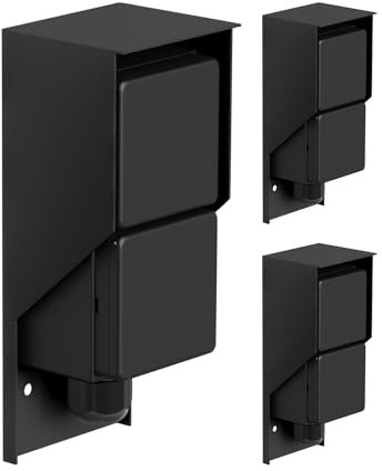 ledscom.de 3 pièces Prise de courant en saillie PIWI pour l'extérieur, IP44, 2x, noir, vertical