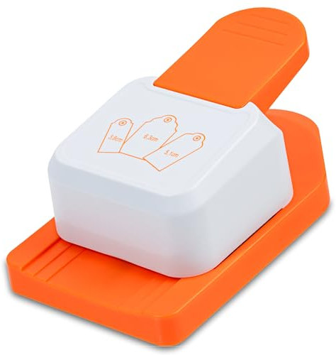 Etikettenstanzer 3in1 – für Breiten 3,8  cm / 5,1 cm / 6,3 cm – für Geschenkanhänger mit Aufhängeloch, Labels, DIY Basteln & Scrapbooking - Anhängerstanzer Papierstanzer