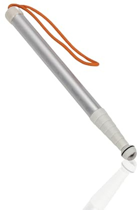 Reflektierender Teleskop-Gehstock, weiß, Blindstöcke, Gehstöcke, Faltbar, rutschfest, stoßfest, reflektierend, Führungsstock mit Aufbewahrungstasche (,)