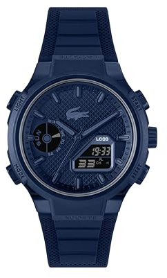 Lacoste Orologio Quarzo Multifunzione Analogico-Digitale da Uomo Collezione LC33 con Cinturino in Silicone Blu Navy - 2011448