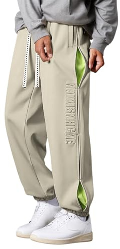 Pantalones de chándal para hombre con cordón de ajuste holgado, estilo casual, Gris claro., 8XL